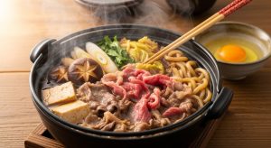 黒毛和牛の切り落とし（小間切れ肉）をつかったすき焼き