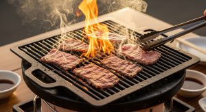 炭火で焼くバーベキュー用の牛肉