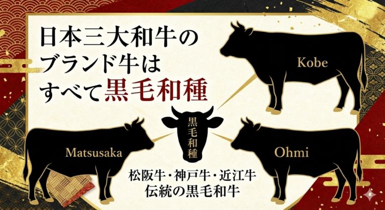 日本三大和牛のブランド牛はすべて黒毛和種